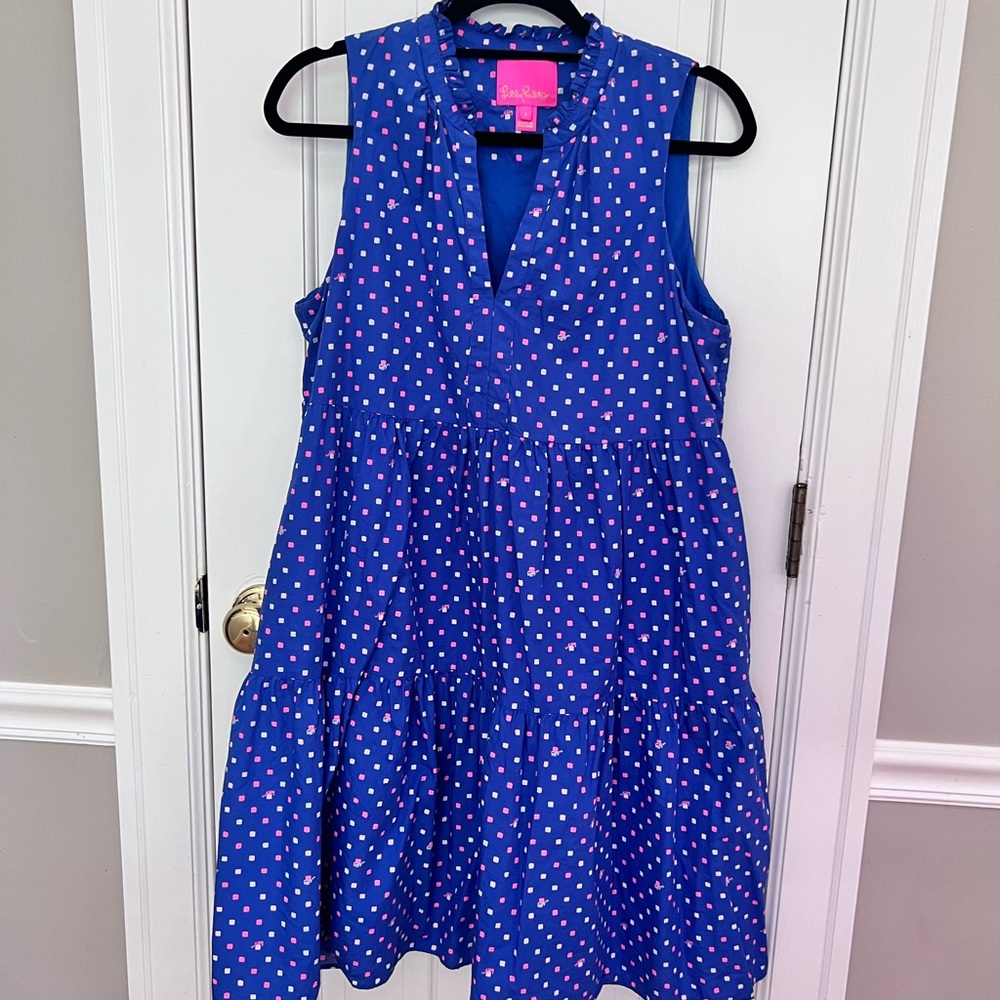 EUC Lilly Pulitzer Novella Dress Blue Large